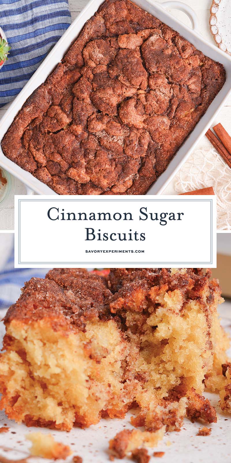 collage of cinnamon sugar biscuits for pinterest