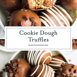 collage of cookie dough truffle images with text overlay