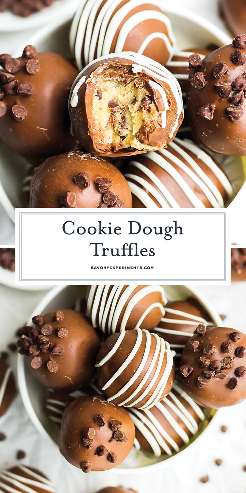 collage of cookie dough truffle images with text overlay