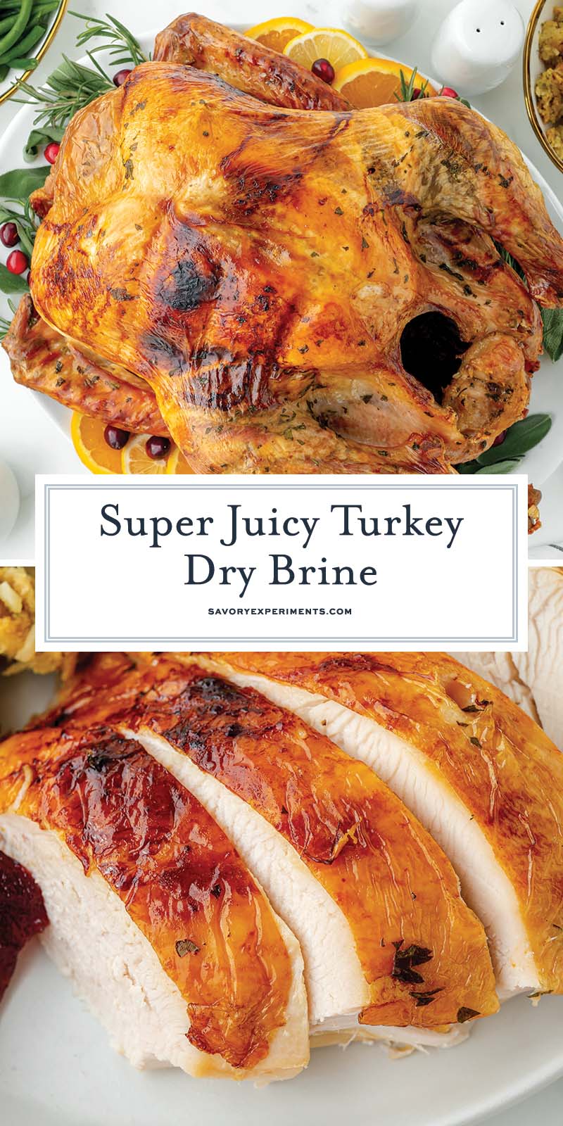 collage of dry brined turkey images for pinterest