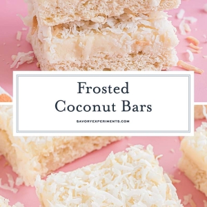 collage of coconut bar images for pinterest