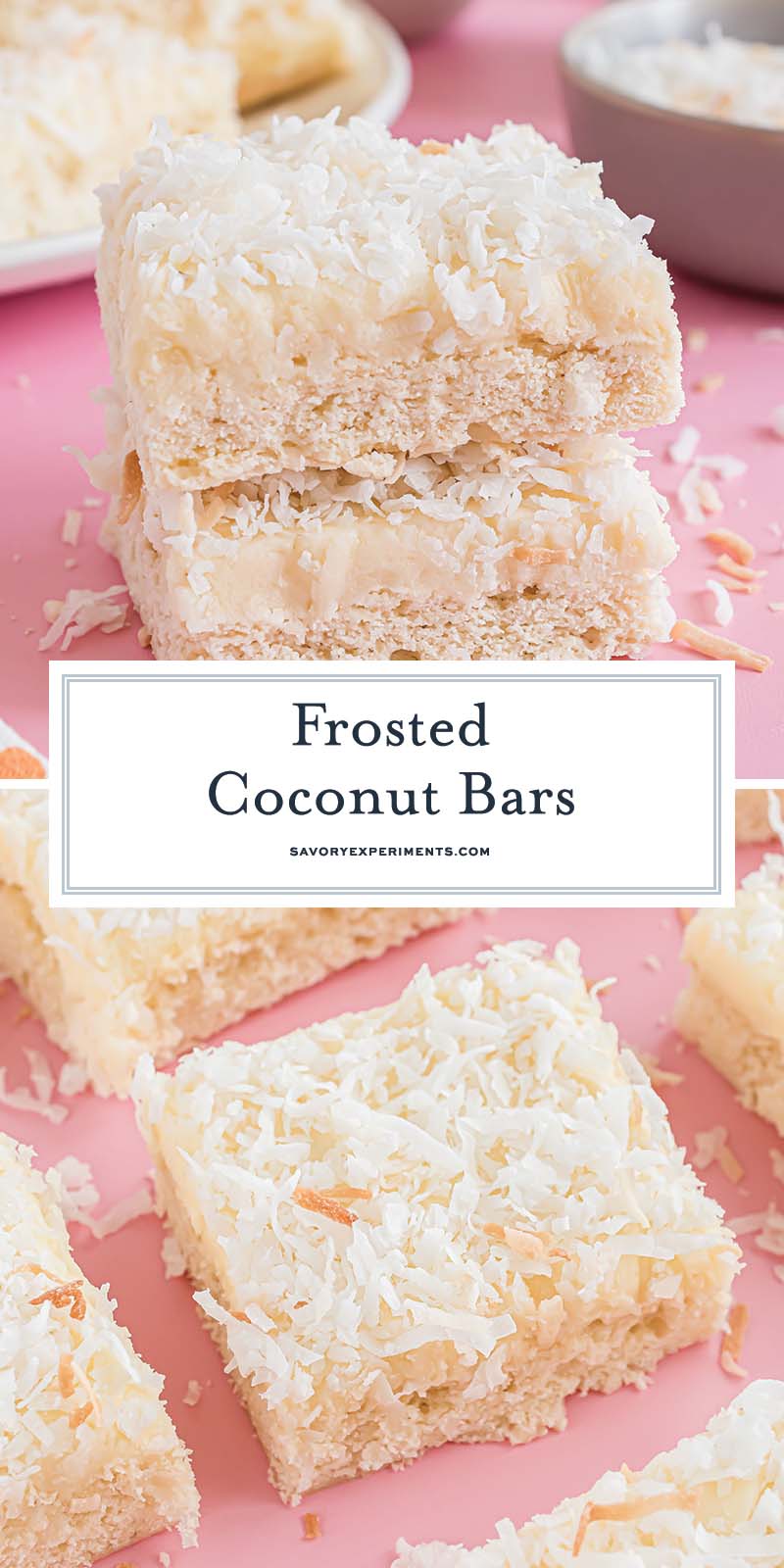 collage of coconut bar images for pinterest