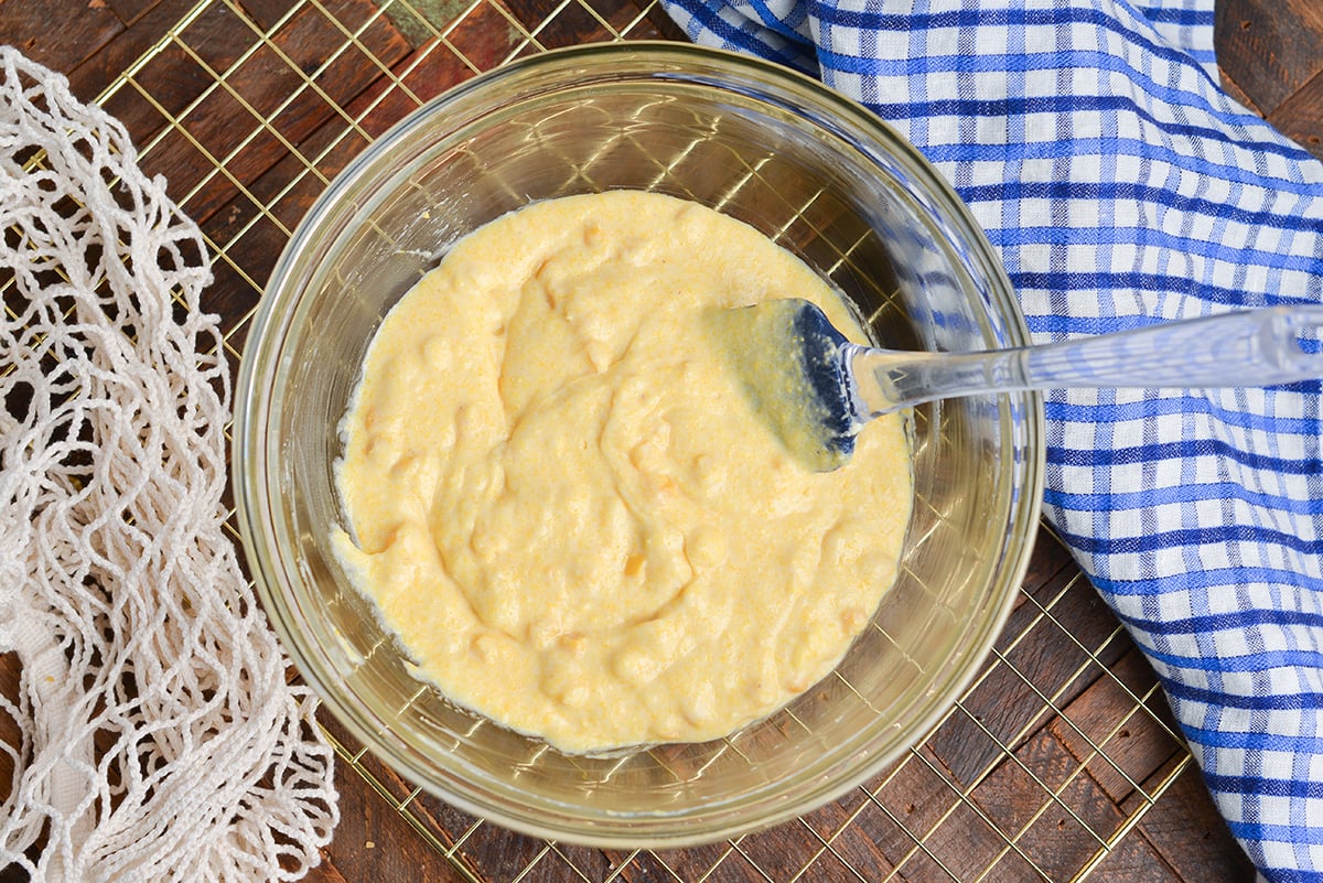 cornbread batter in bowl