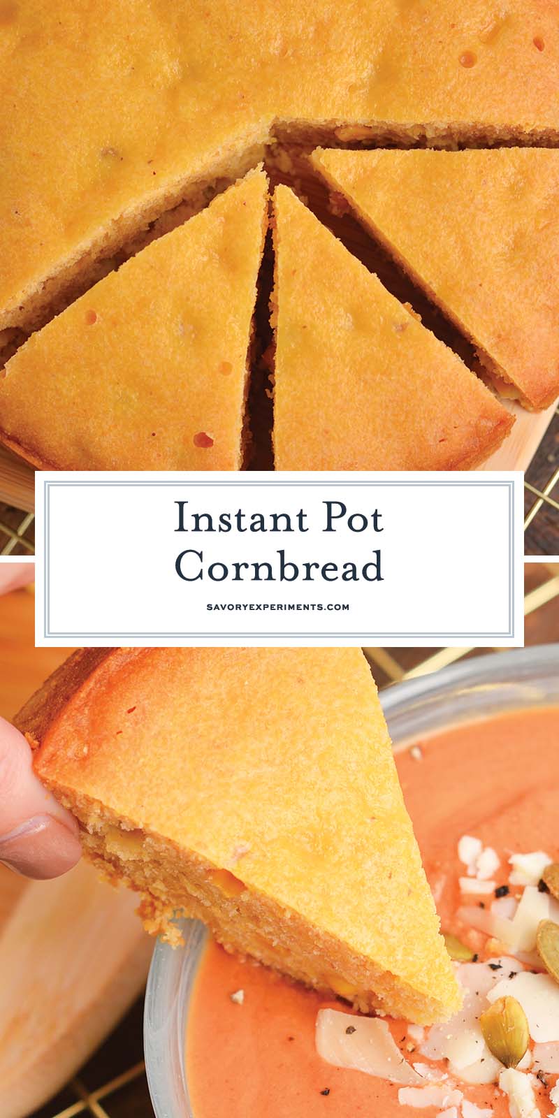 collage of instant pot cornbread for pinterest