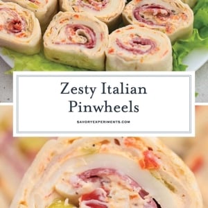 collage of italian pinwheels for pinterest