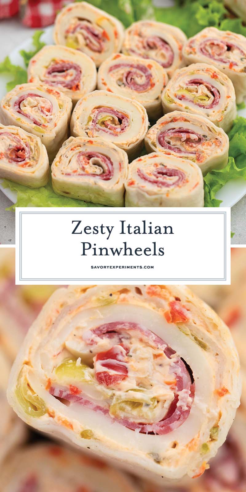 collage of italian pinwheels for pinterest