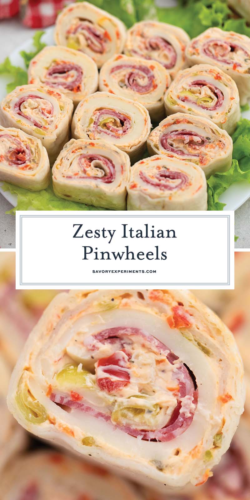 collage of italian pinwheels for pinterest