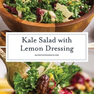 collage of kale salad for pinterest