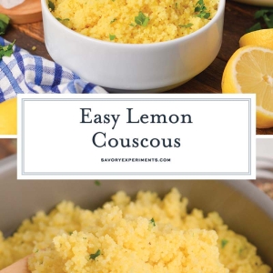 collage of lemon couscous for pinterest