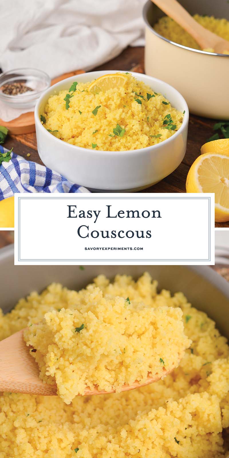 collage of lemon couscous for pinterest