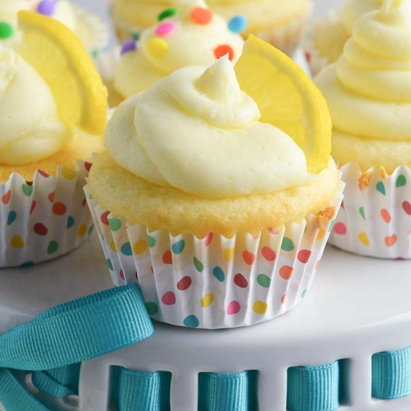 Fluffy Lemon Cupcakes with Homemade Lemon Buttercream!