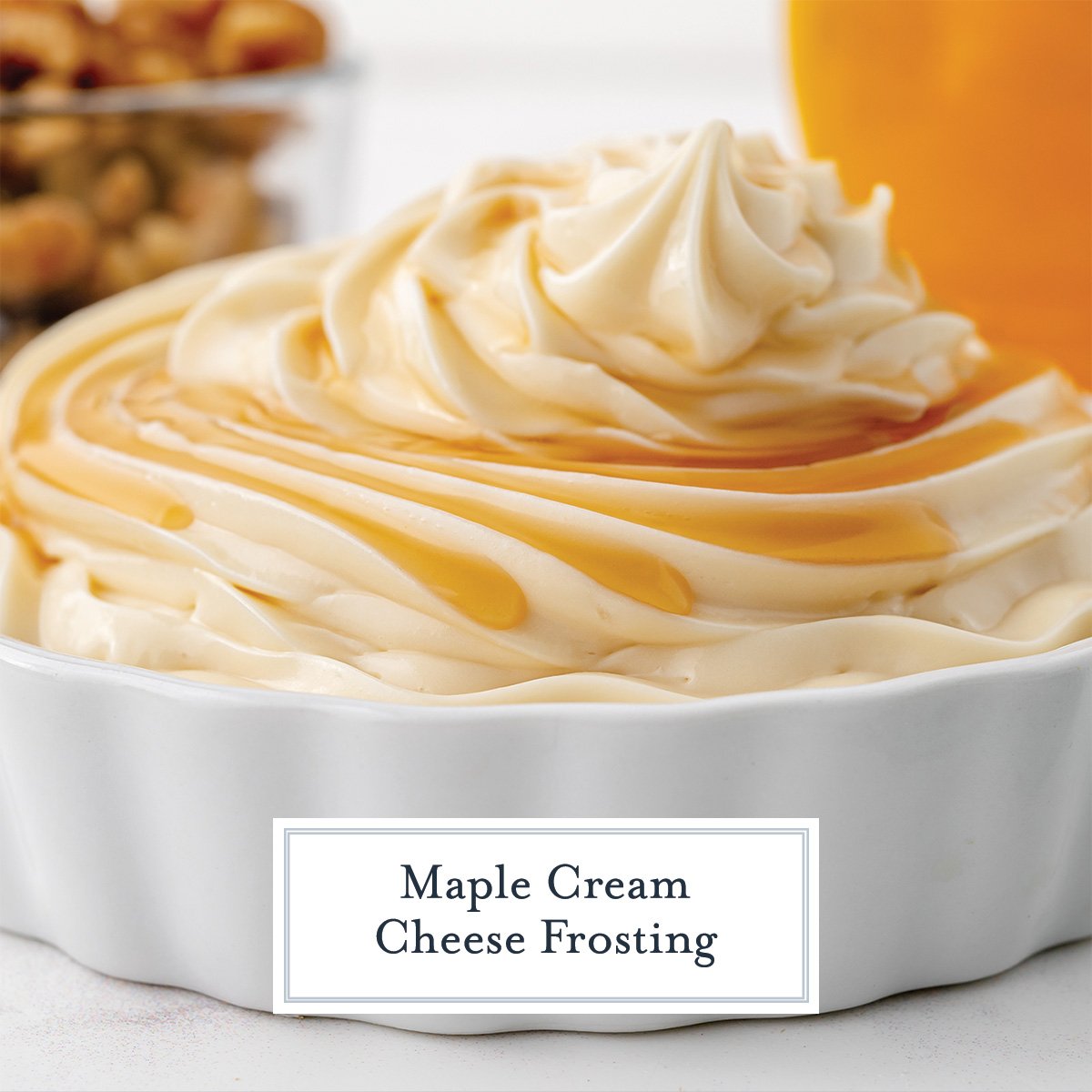 maple cream cheese frosting with text overlay