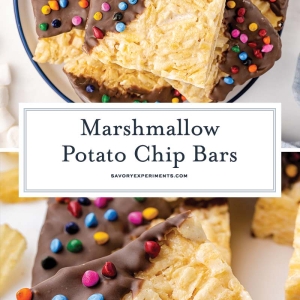 collage of potato chip marshmallow bar for pinterest