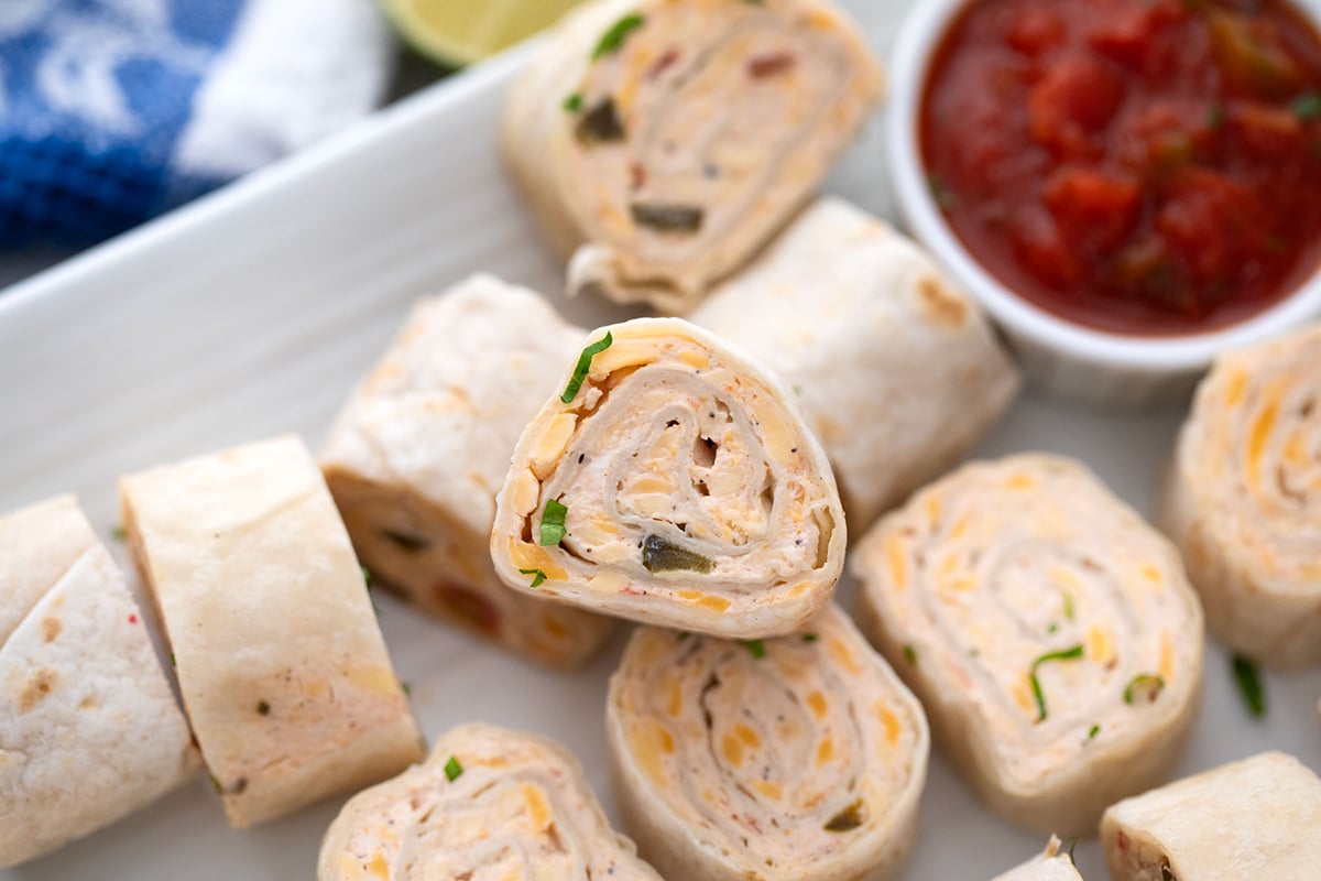 overhead shot of stack of mexican pinwheels