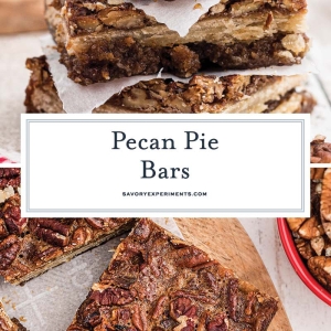 collage of pecan pie bars for pinterest