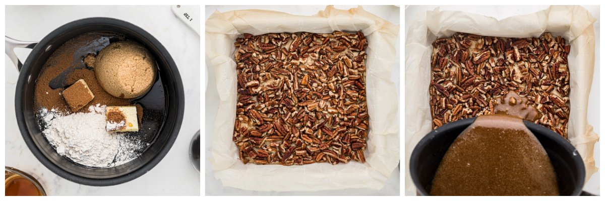 how to make pecan pie bars filling