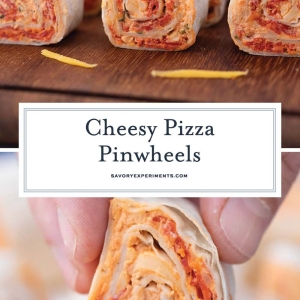 collage of pizza pinwheels for pinterest