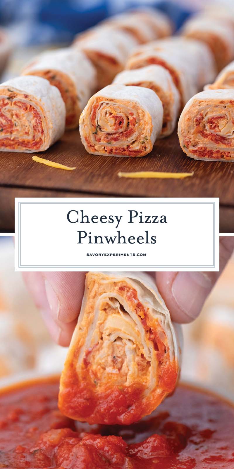 collage of pizza pinwheels for pinterest