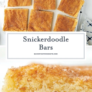 collage of snickerdoodle bars for pinterest