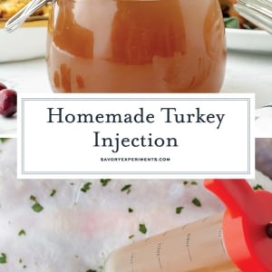 collage of turkey injection for pinterest