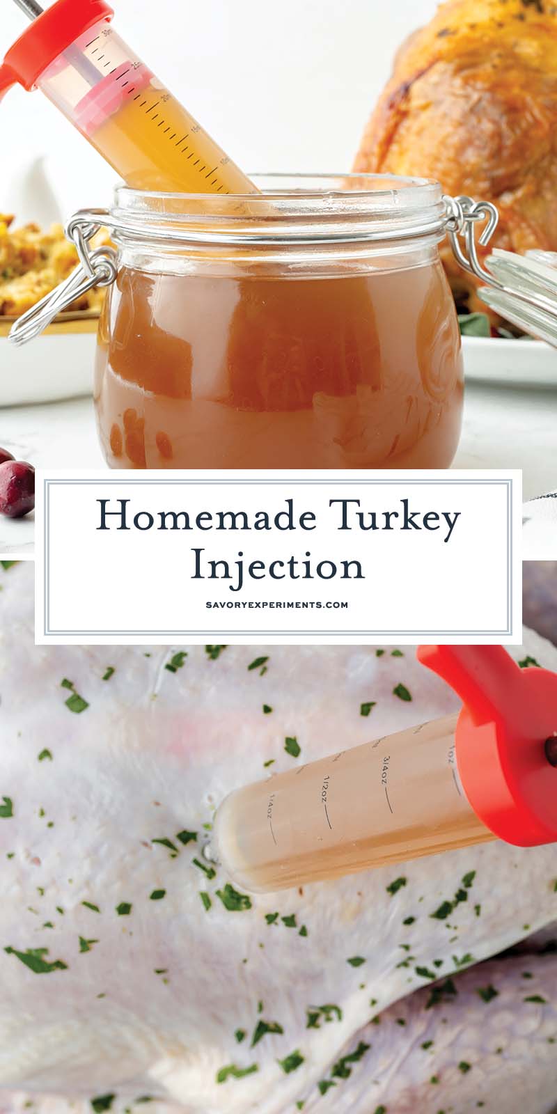 collage of turkey injection for pinterest