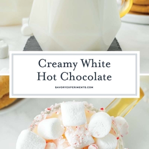 collage of white hot chocolate for pinterest