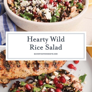collage of wild rice salad for pinterest
