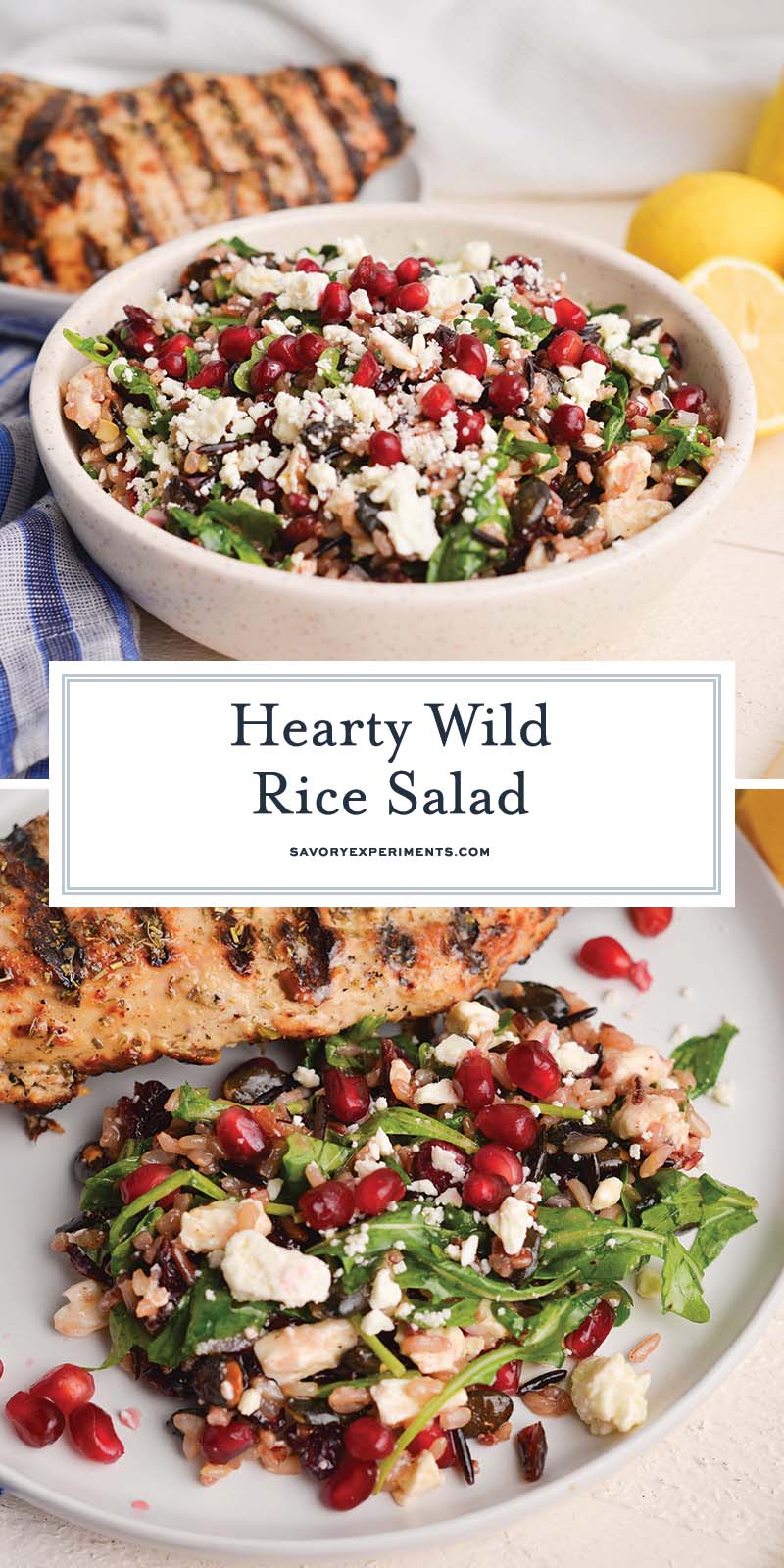 collage of wild rice salad for pinterest