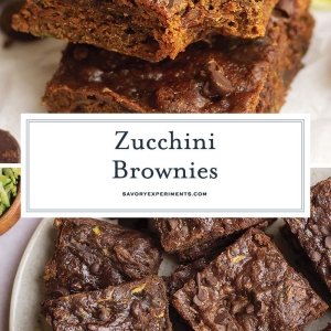 collage of chocolate zucchini brownie images for pinterest