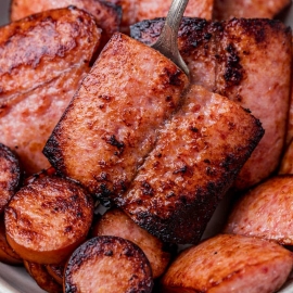 angled shot of bowl of how to make kielbasa