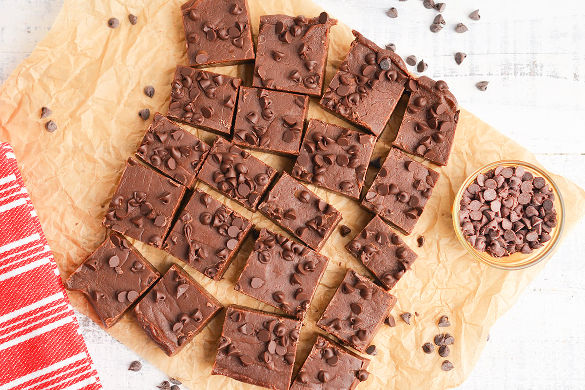 set easy chocolate fudge with chocolate chips