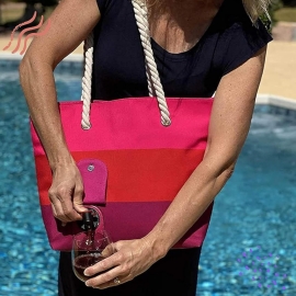 pink bag with wine