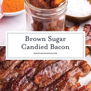 collage of candied bacon for pinterest