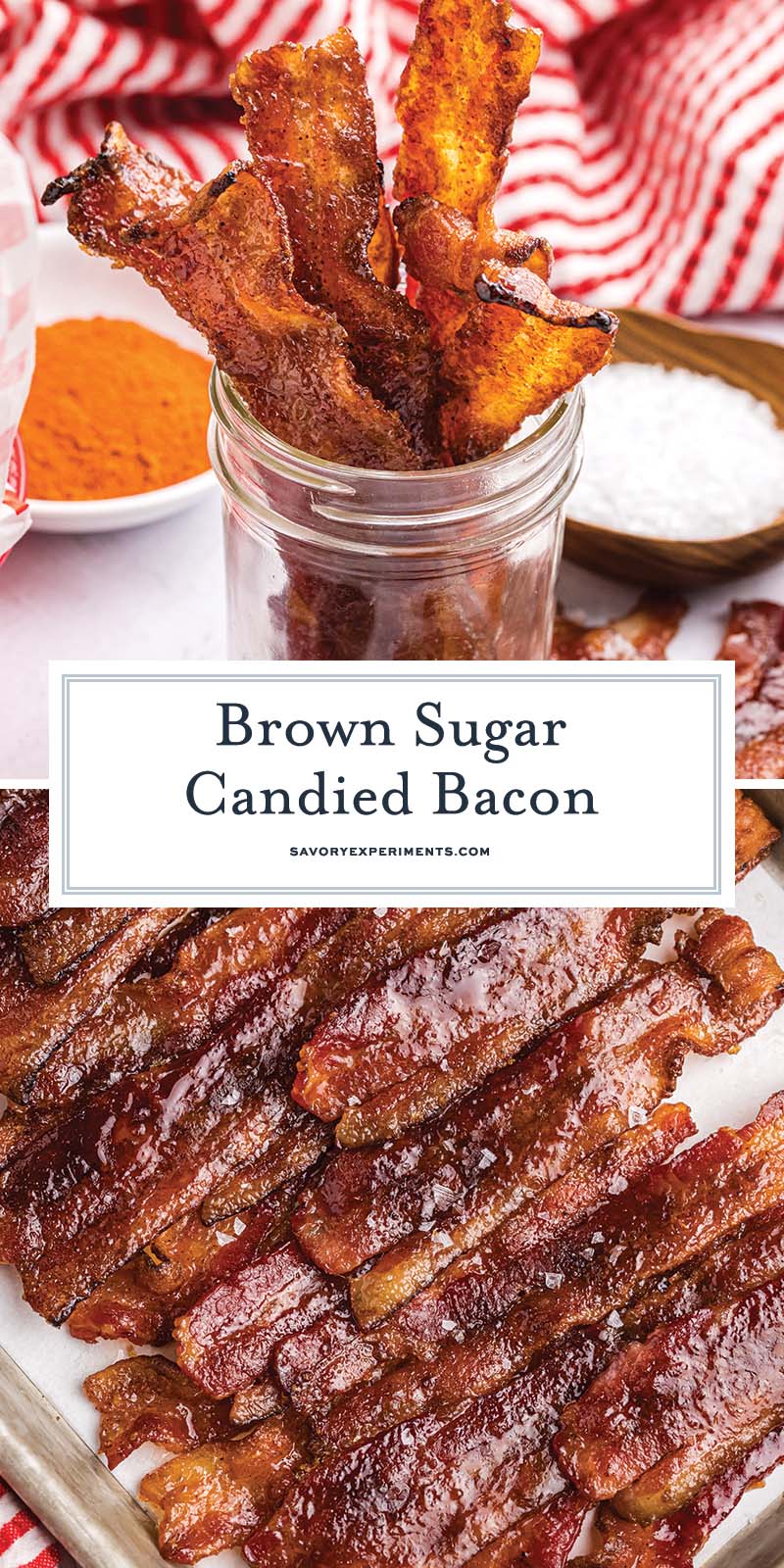 collage of candied bacon for pinterest