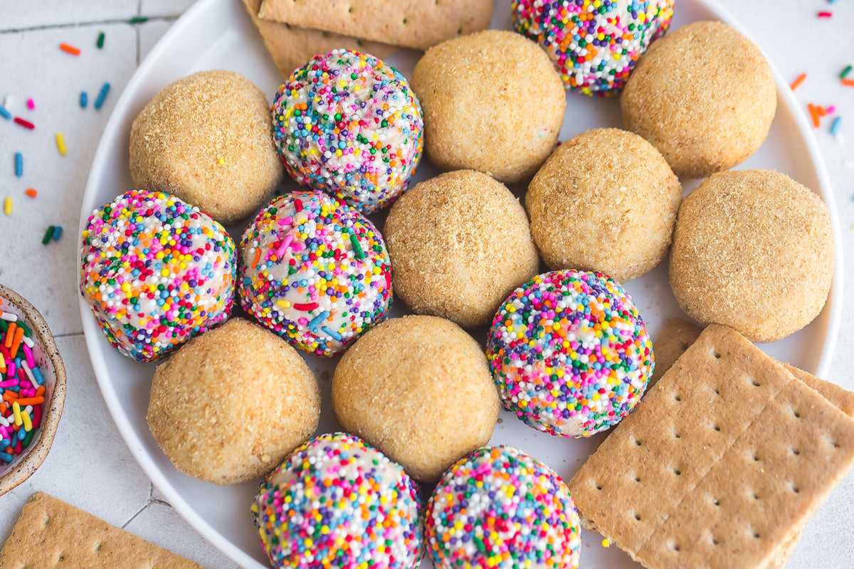 plate of assorted dessert balls