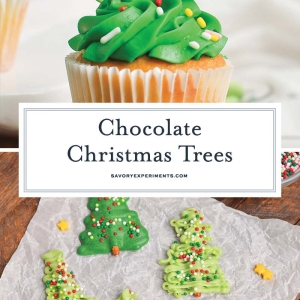 collage of chocolate christmas trees