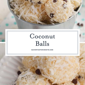 collage of coconut balls
