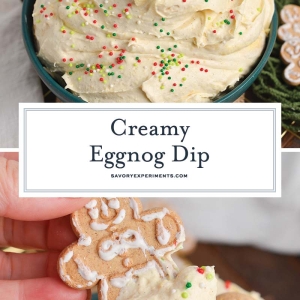 collage of eggnog dip for pinterest
