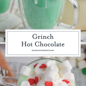 collage of grinch hot chocolate