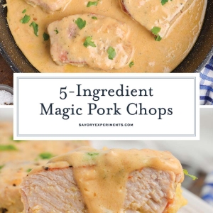 collage of easy pork chop recipe