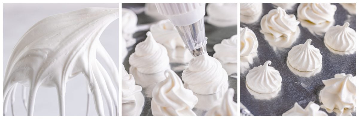 process images of how to make vanilla meringue