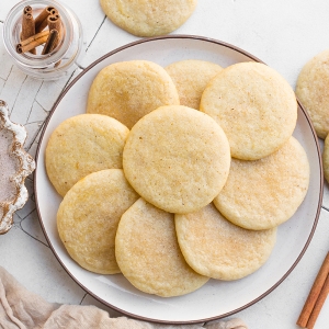 overhead plate of old fashioned tea cakes