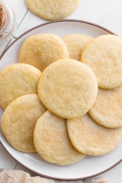 overhead plate of old fashioned tea cakes