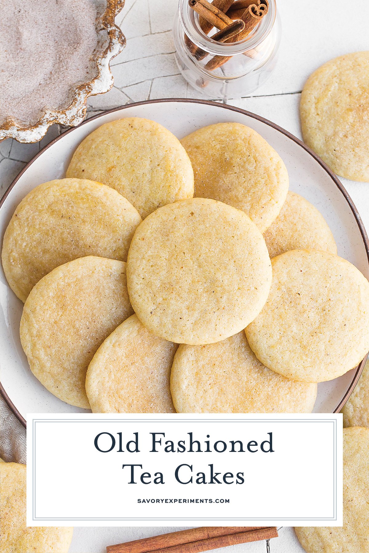 overhead tea cakes on a white plate