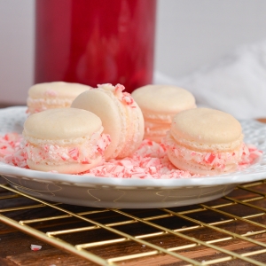 angle close up of french macaron sandwiches