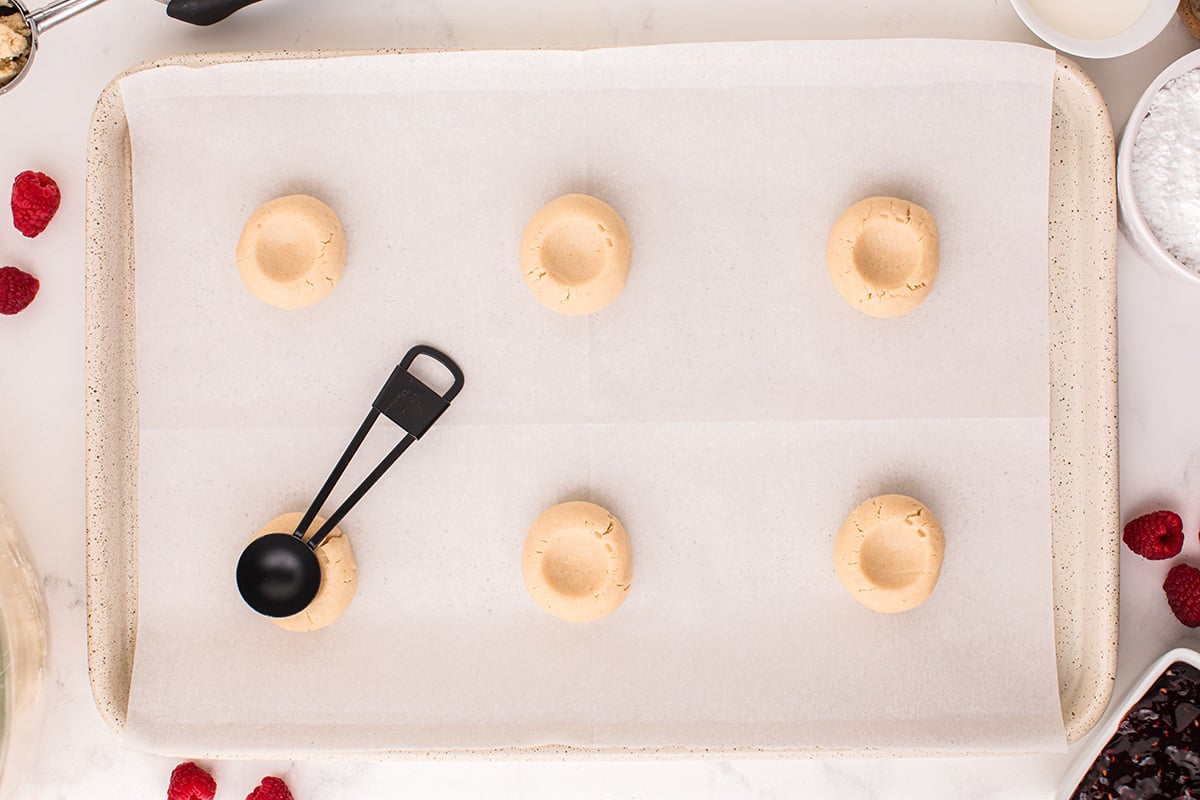 cookie scoop making indents in cookies