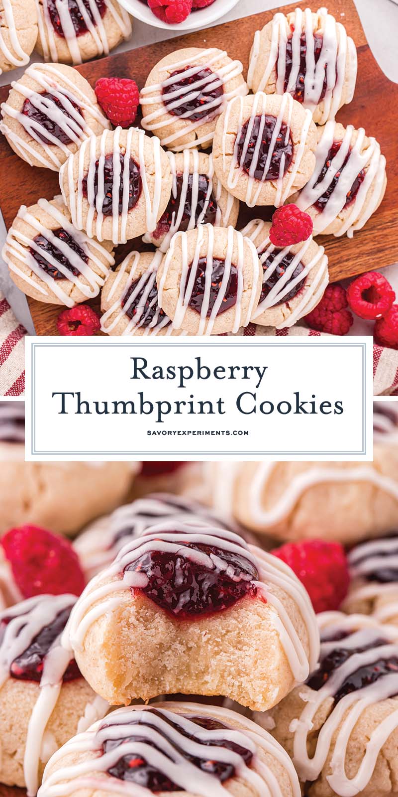 collage of thumbprint jam cookies for pinterest
