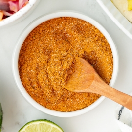 overhead shot of bowl of homemade taco seasoning