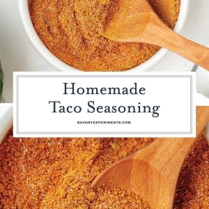 collage of homemade taco seasoning for pinterest