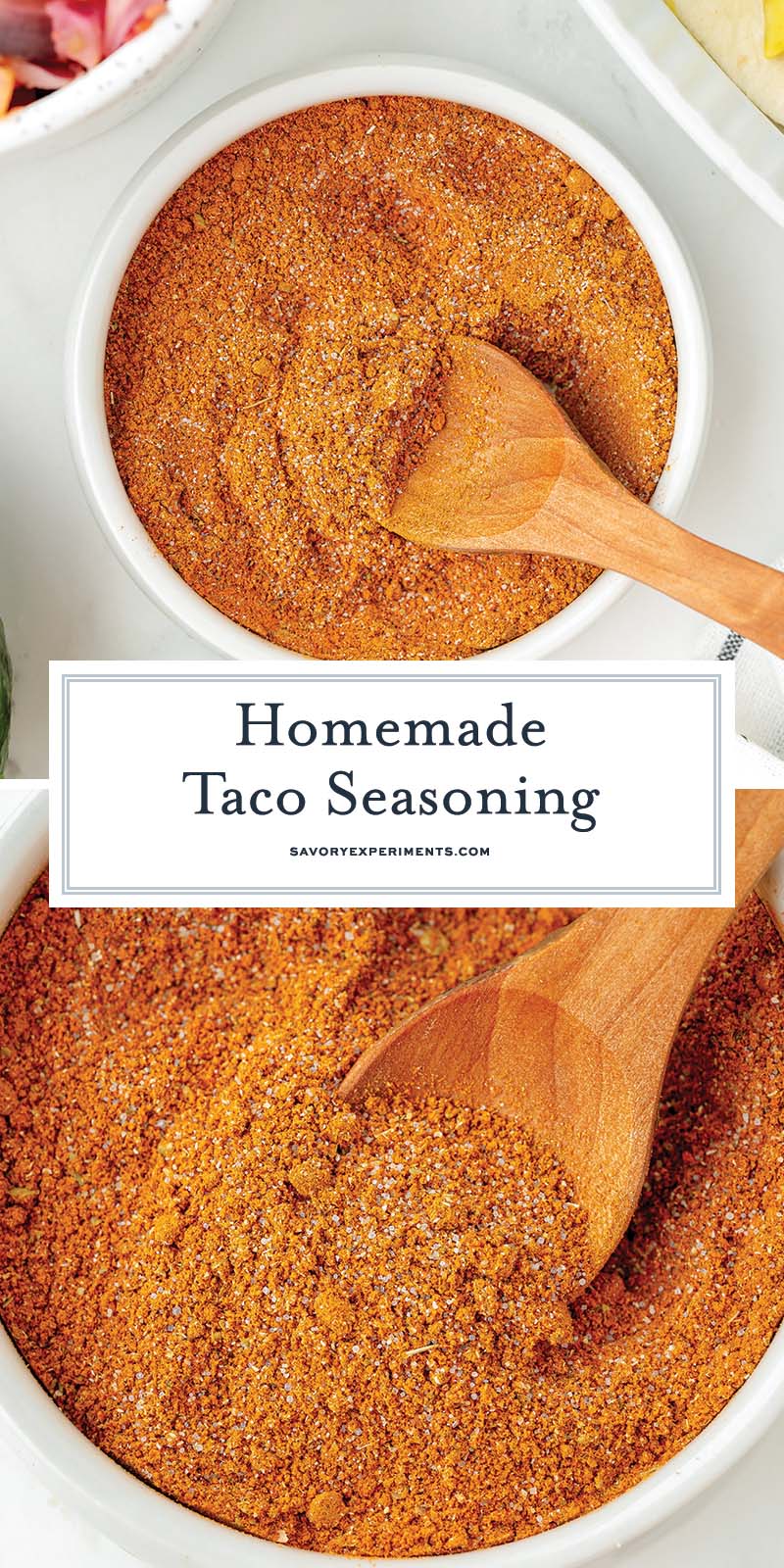 collage of homemade taco seasoning for pinterest